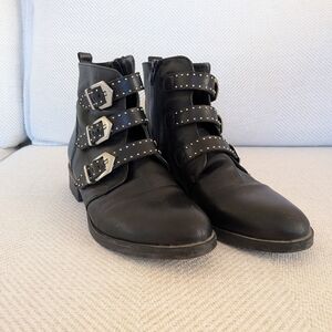 Leather Short Moto Boots